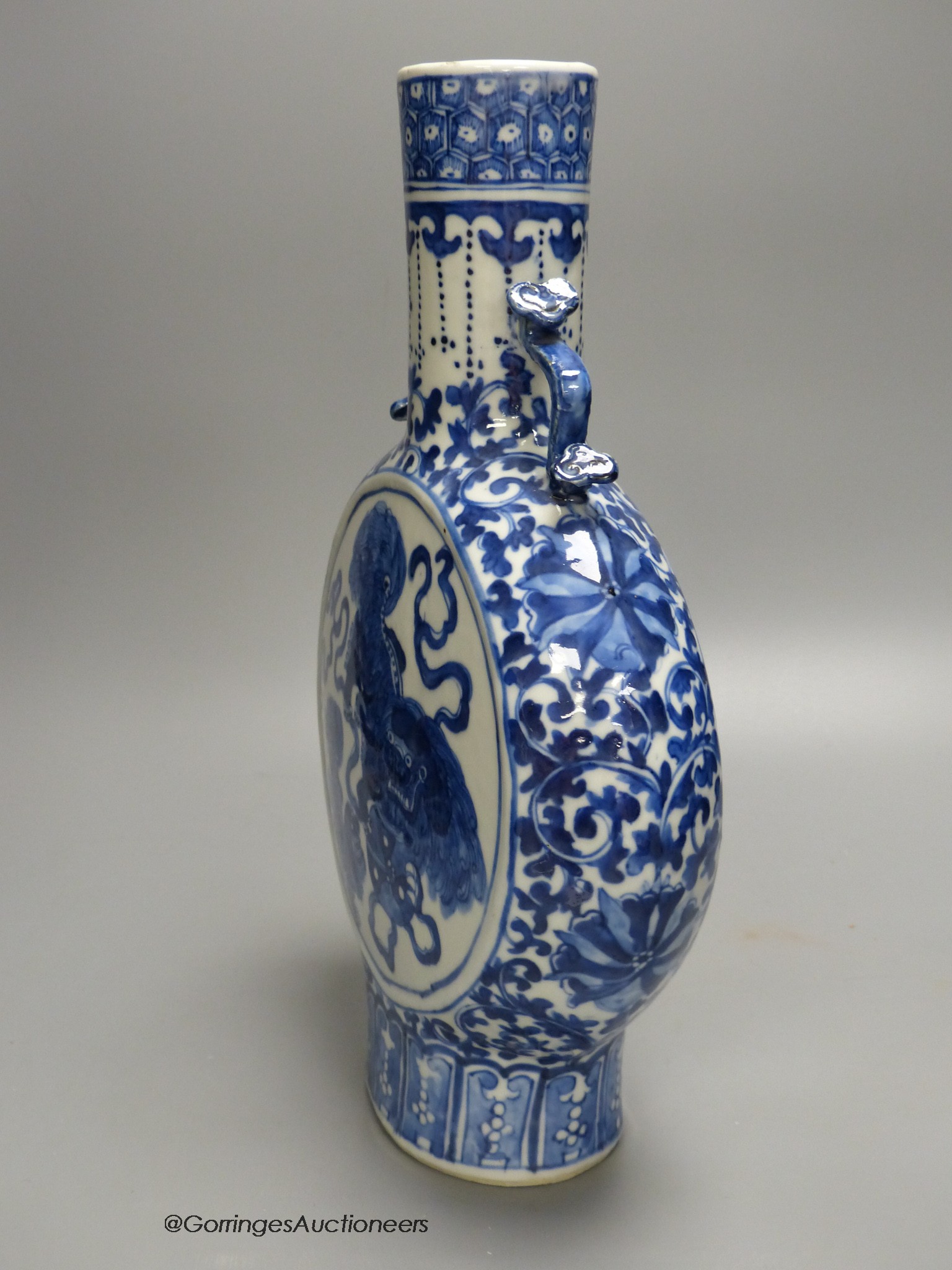 A 19th century Chinese blue and white moonflask, 35.5cm high